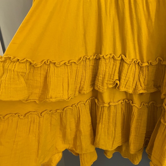 Anthropologie Yellow Ruffled Women's Dress - Picture 3 of 3